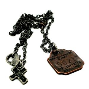 Dog Tag License San Bernardino County 5021 Exp. 10/10/72 Necklace AEO